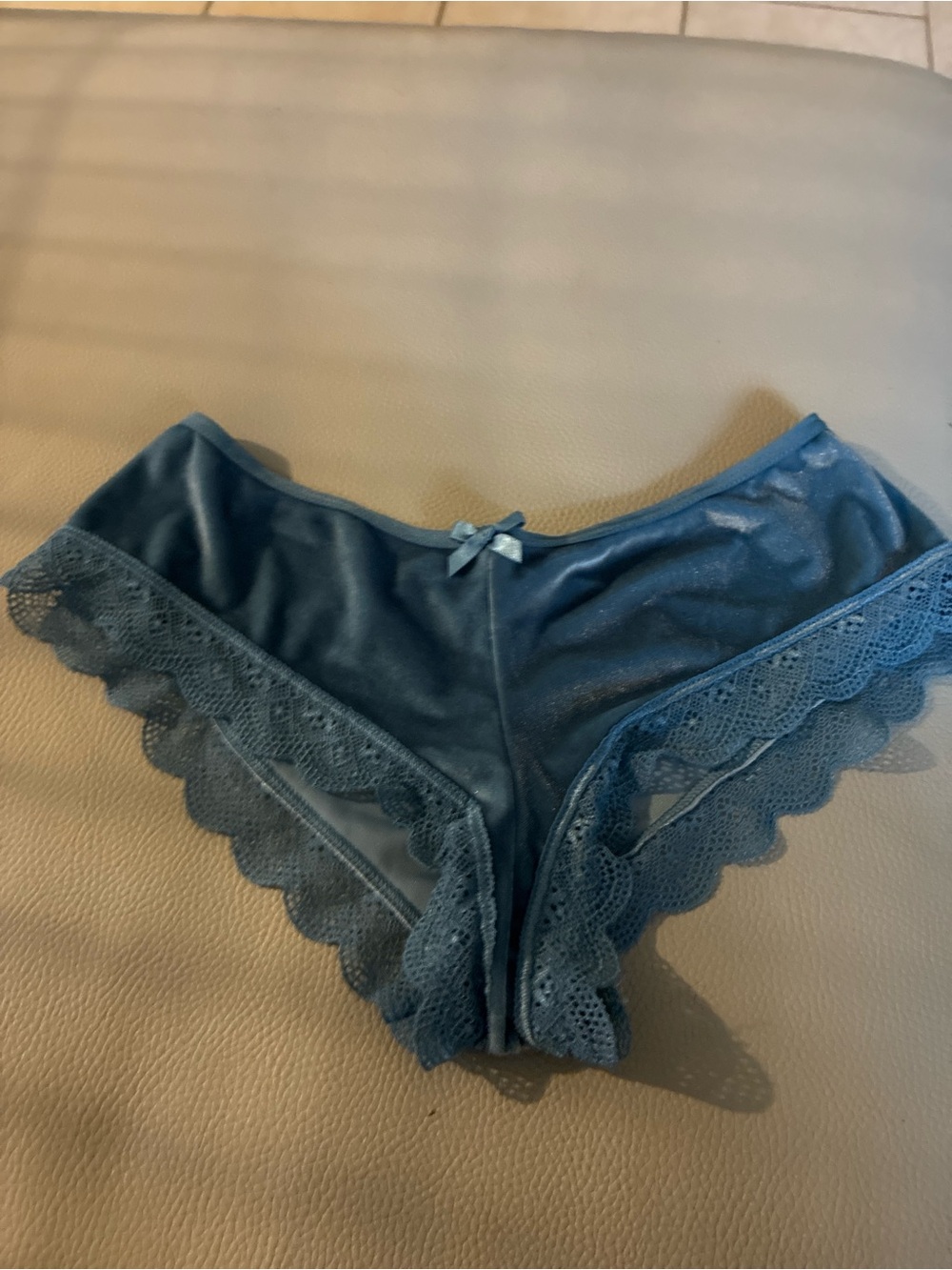Victoria Secret Women's Lace-Trim Bikini Panty - Slate Blue BRAND NEW NO TAGS